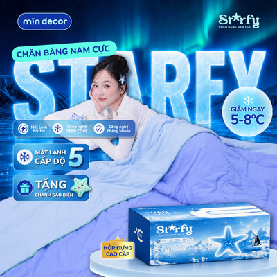 [HOẢ TỐC] Chăn Băng Nam Cực STARFY Cao Cấp Mịn Decor, Chăn Điều Hoà Mát Lạnh, Mềm Mượt Trên Da