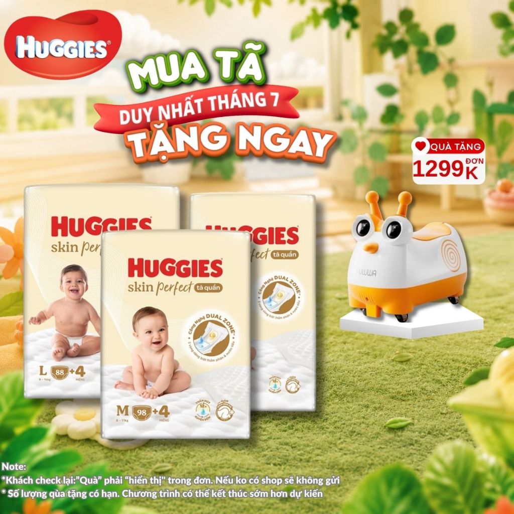 [HÀNG CHÍNH HÃNG CTY] TÃ QUẦN HUGGIES SKIN PERFECT M102 L92 XL76 XXL68