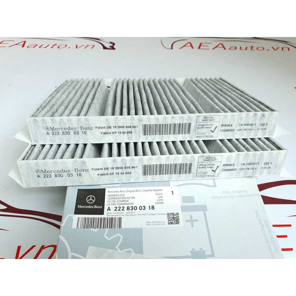 Cặp 02 lọc điều hòa than hoạt tính Mercedes S400  S450 Maybach S400 S450 S560 S650 sản xuất  2015 tớ