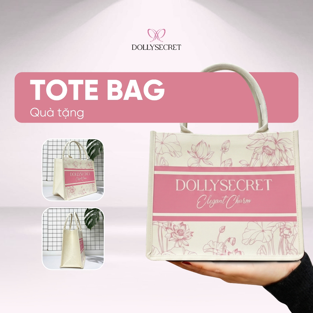 [QUÀ TẶNG] Túi Cói  Tote Bag Nữ Dolly Secret Đi Du Lịch Đi Chơi Thời Trang