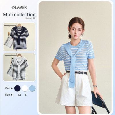 Áo Len Mongtoghi LAMER Dáng Suông Áo Len Dệt Kim Phối Khăn Liền Trẻ Trung BSTV O61W26Q017