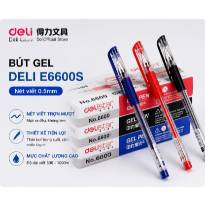 Bút gel Deli E6600S 0.5mm