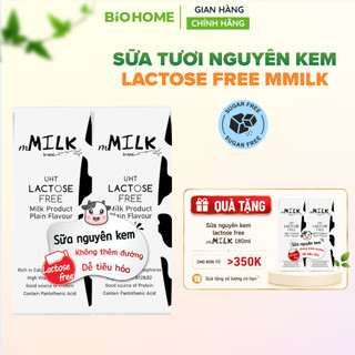 Sữa Tươi Nguyên Kem Không Lactose Mmilk 180ml – Dễ Uống, Nhẹ Bụng, Giàu Canxi, Hộp Giấy Tetrapak, Nhập Khẩu Thái Lan