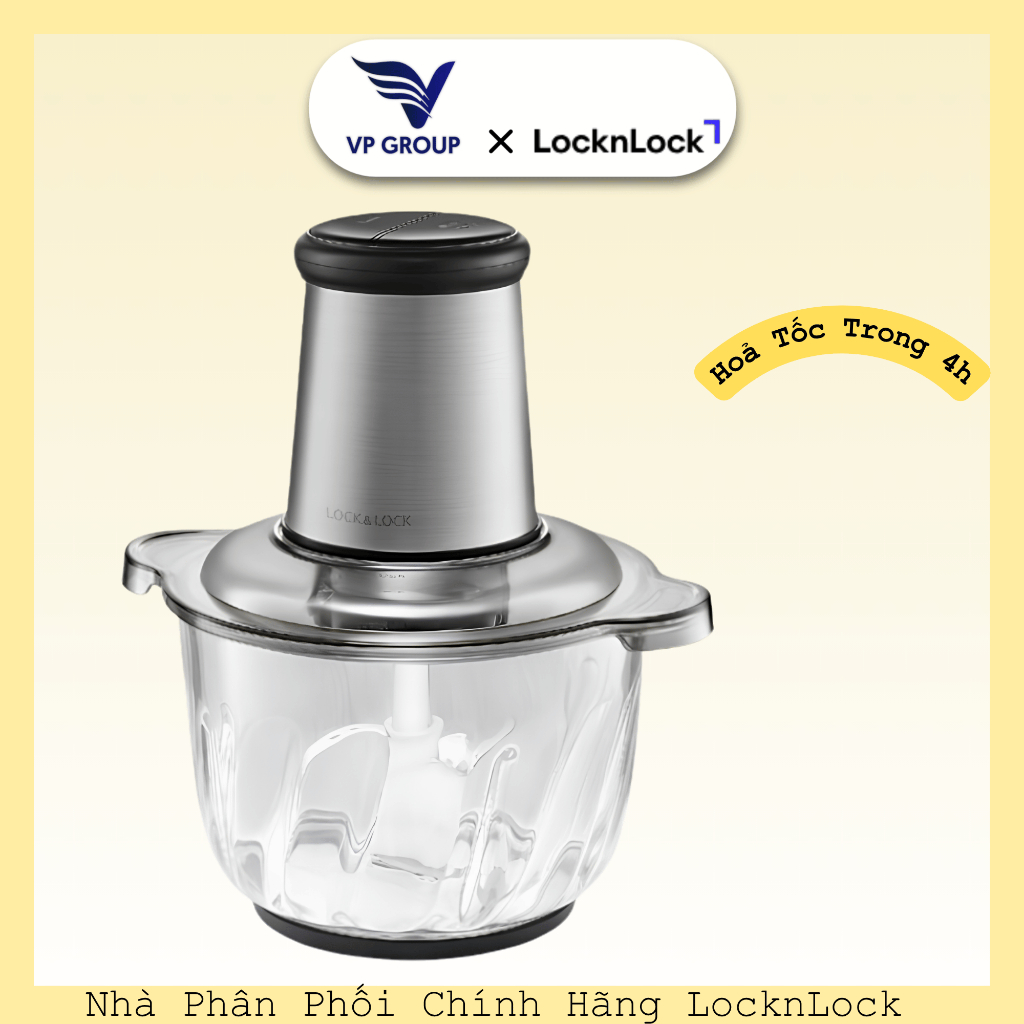 [CHÍNH HÃNG] Máy Xay Thịt LocknLock EJM186 – Cối Thủy Tinh 2.4L – Công Suất 400W