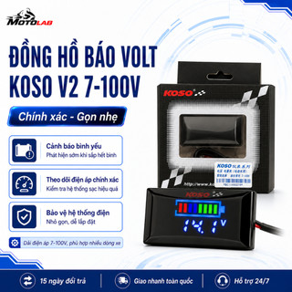 Đồng hồ báo volt koso v2 kèm pat gắn 7-100v có vạch phần trăm volt