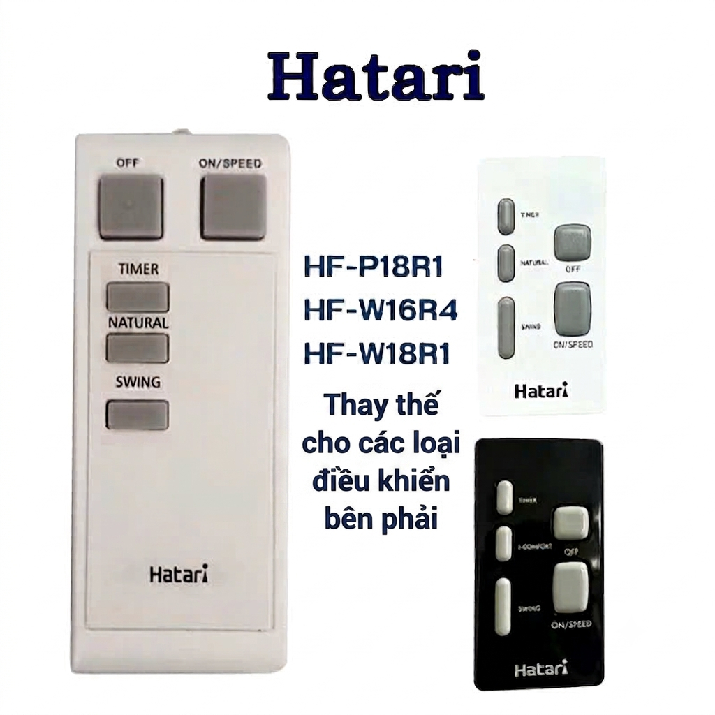 [Mã HF-P18R1 / HF-W16R4 / HF-W18R1] Điều Khiển Quạt Hatari Từ Xa Cao Cấp - Thay Thế Cho Các Dòng Quạ