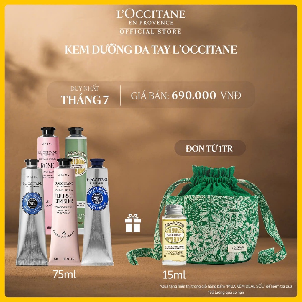 Kem Dưỡng Da Tay L'Occitane Giúp Nuôi Dưỡng Và Bảo Vệ Da Tay Mềm Mịn, Hương Thơm Tinh Tế 75ML | BigBuy360 - bigbuy360.vn
