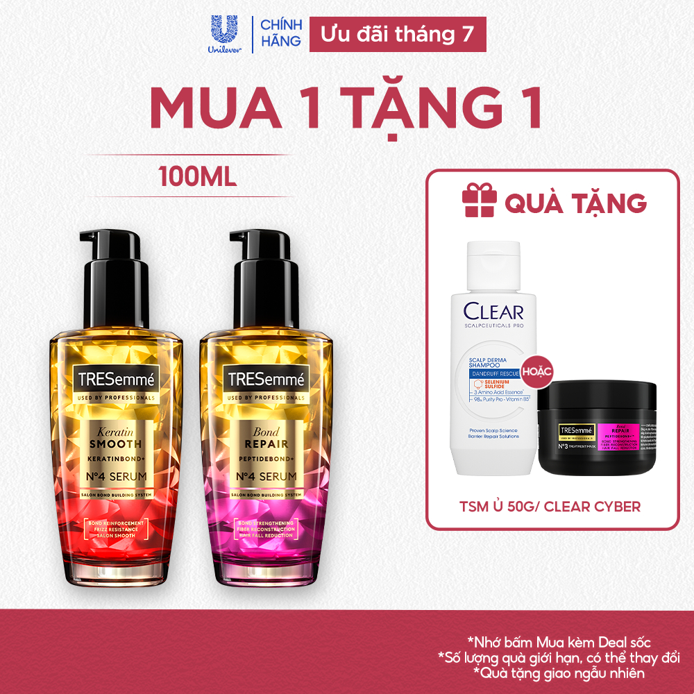 Serum TRESemmé Keratin Smooth / Bond Repair Cho Tóc Vào Nếp, Giảm Gãy Rụng 100ml