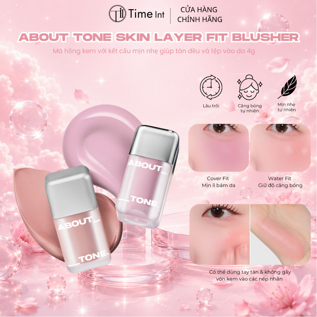 Phấn Má Hồng ABOUT TONE Skin Layer Fit Blusher Lên Màu Tự Nhiên Mịn Da Lâu Trôi