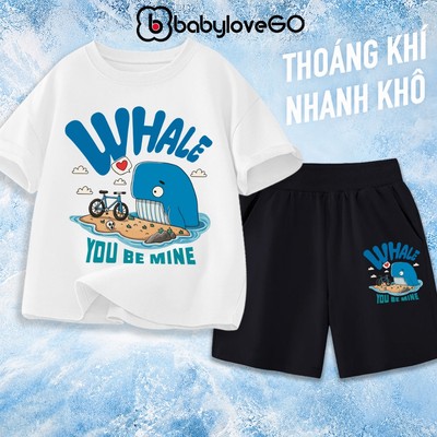 Đồ bộ bé trai BabyloveGO set đồ quần áo chất thun cotton mềm thoáng mát cho bé 1- 10 tuổi B-HE57