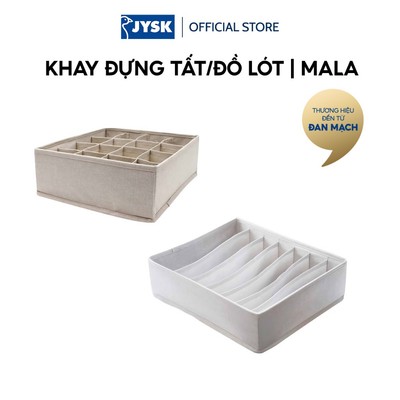 Khay đựng | JYSK Mala | bọc vải polyester | be | R28xS28xC10cm