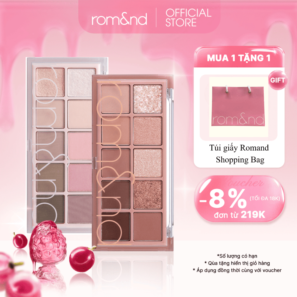[LIVE] Bảng phấn mắt 10 màu siêu lấp lánh Hàn Quốc Romand Better Than Palette 7.5g
