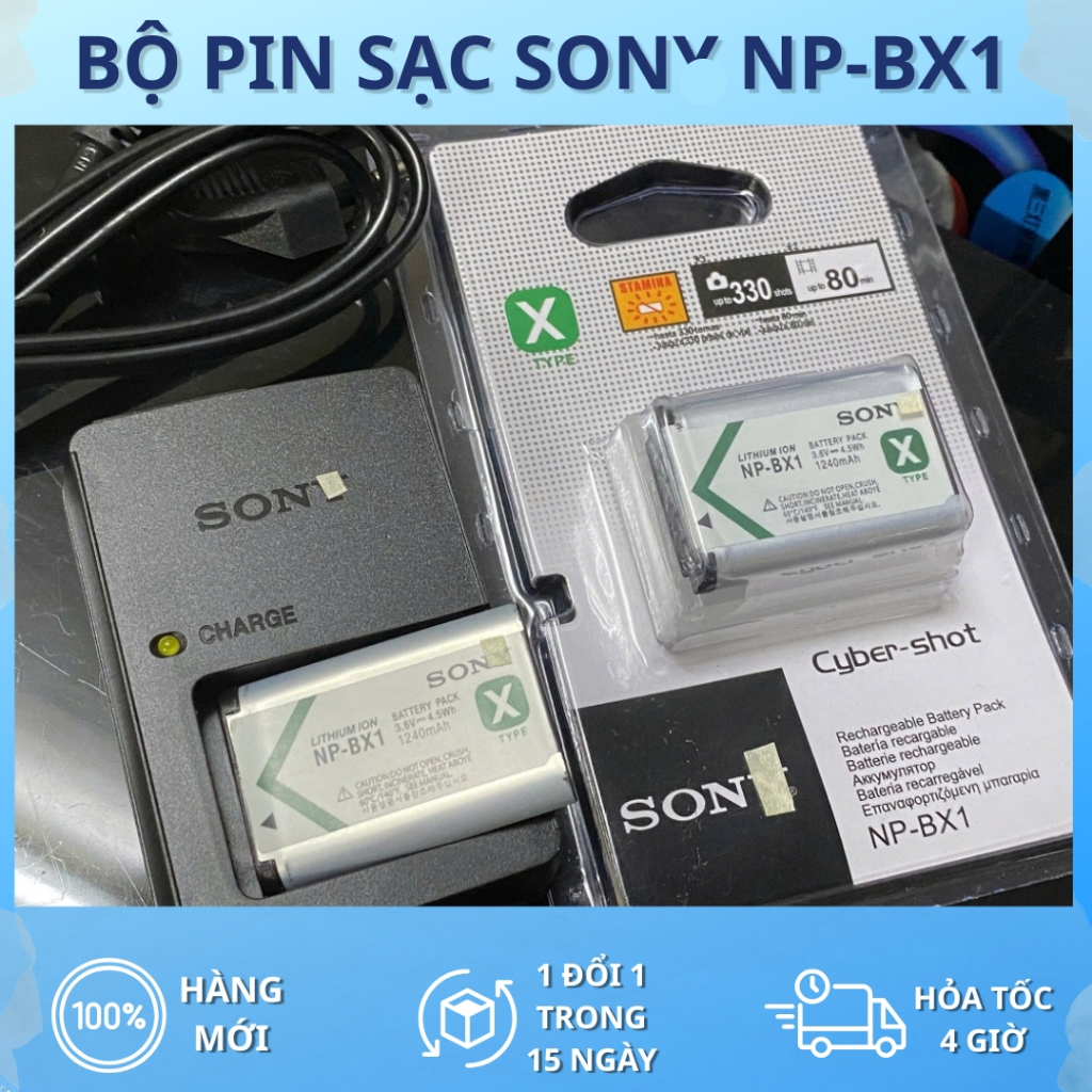 Bộ Pin, Sạc Sony NP-BX1 (Combo Hãng) Dùng Cho Máy Ảnh Cyber-shot HX & WX DSC-HX90V DSC-HX99 DSC-WX50