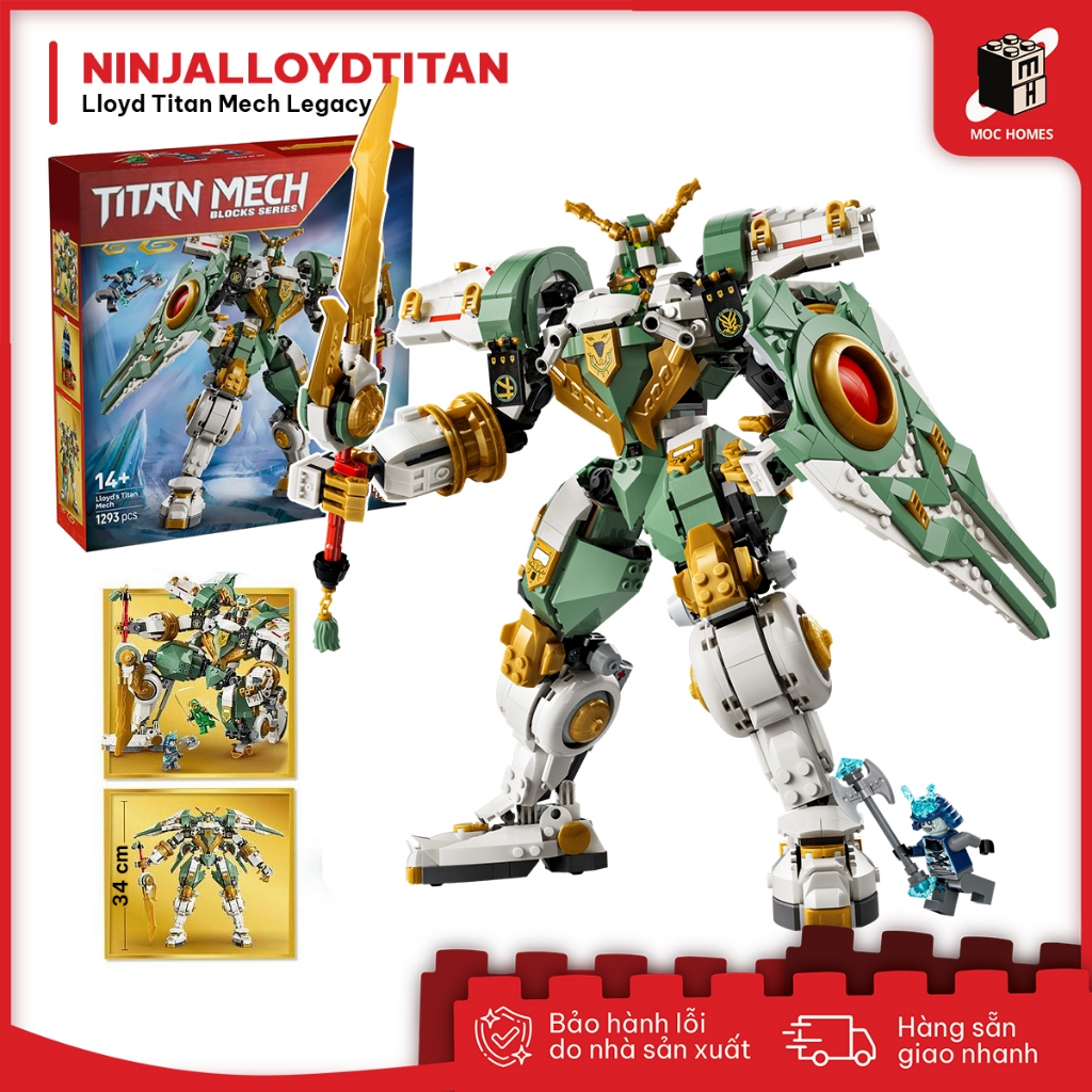 [BẢN ĐẸP] Đồ chơi lắp ráp mô hình Mecha Ninja LLoyd Titan Mech Legacy 9911