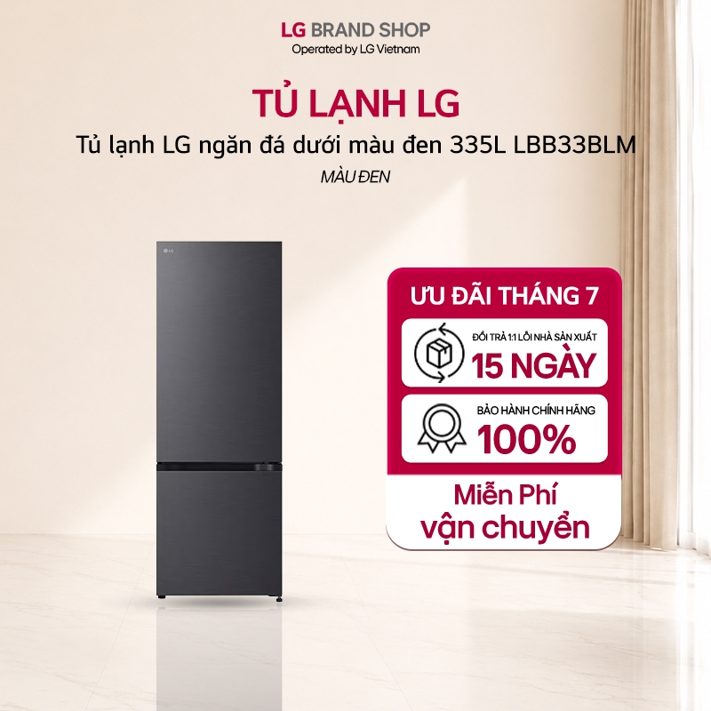 LBB33BLM - Tủ lạnh LG ngăn đá dưới màu đen 335L LBB33BLM
