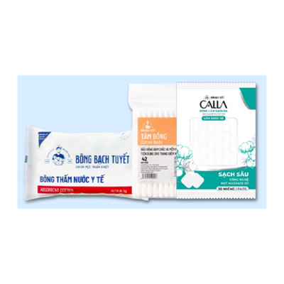 [HÀNG TẶNG KHÔNG BÁN] - COMBO 3 QUÀ: Bông y tế 5gr + Tăm bông 42 que + Sạch sâu 20m