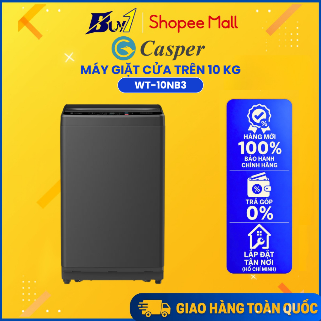 Máy giặt Casper 10 kg WT-10NB3 - Hàng Chính Hãng