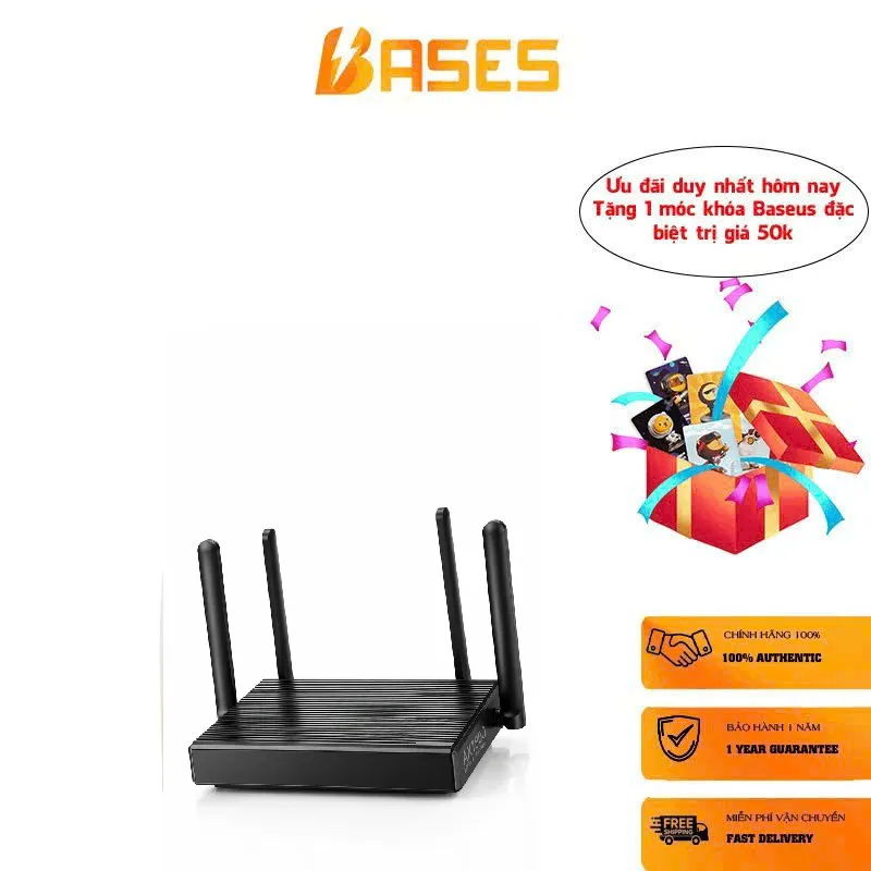 {Order giao 28/7} Modem / Router WiFi 6 Rock Space AX1800 Chính Hãng, 4 ăng ten, chuẩn WIFI 6