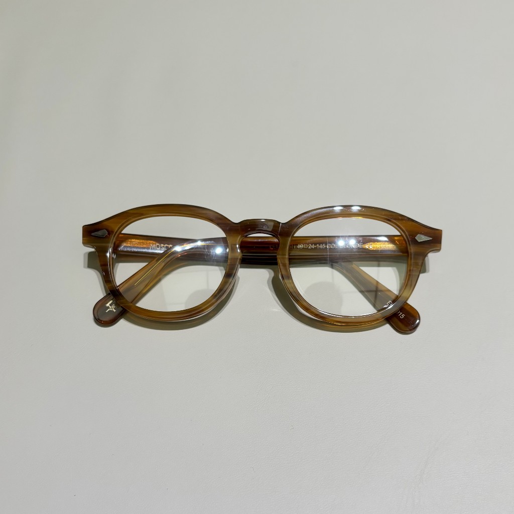 Gọng kính Moscot Lemtosh 49 Col.Blonde dáng soft square chữ khắc - acetate - size 49-24-145 - Fusuma