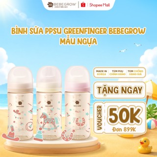 [Mẫu ngựa] Bình sữa PPSU Greenfinger Bebegrow chất liệu an toàn cho bé, chịu nhiệt tốt 160ml/280ml Green Finger
