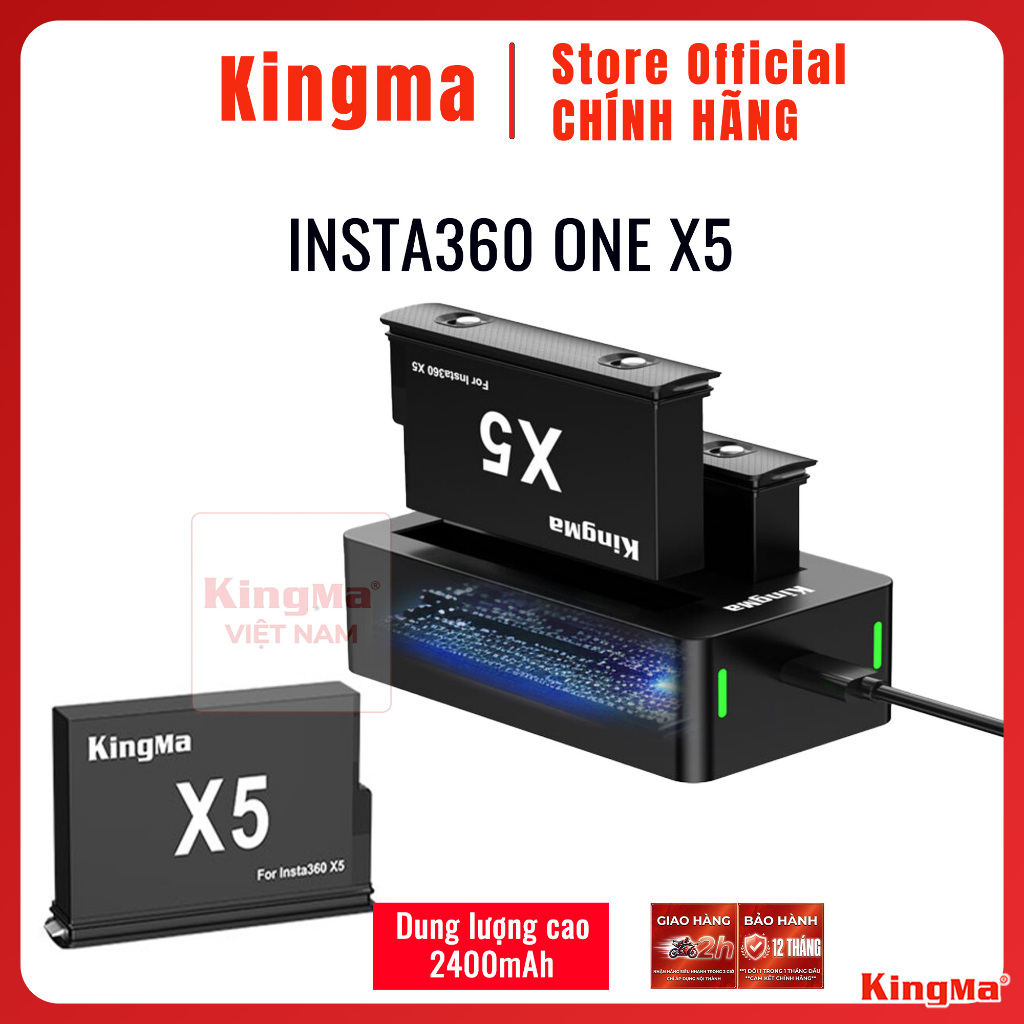 KingMa Insta360 ONE X5 | Pin và sạc máy quay action camera Insta360 IS360X5B Camera Battery For Inst