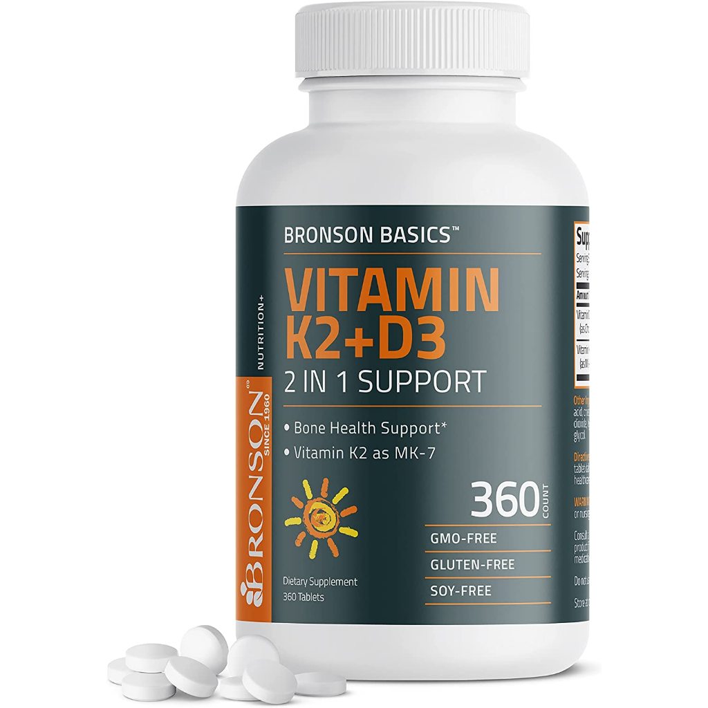Vitamin K2 D3 2IN1 10,000IU Bronson Basics [Hàng Mỹ]
