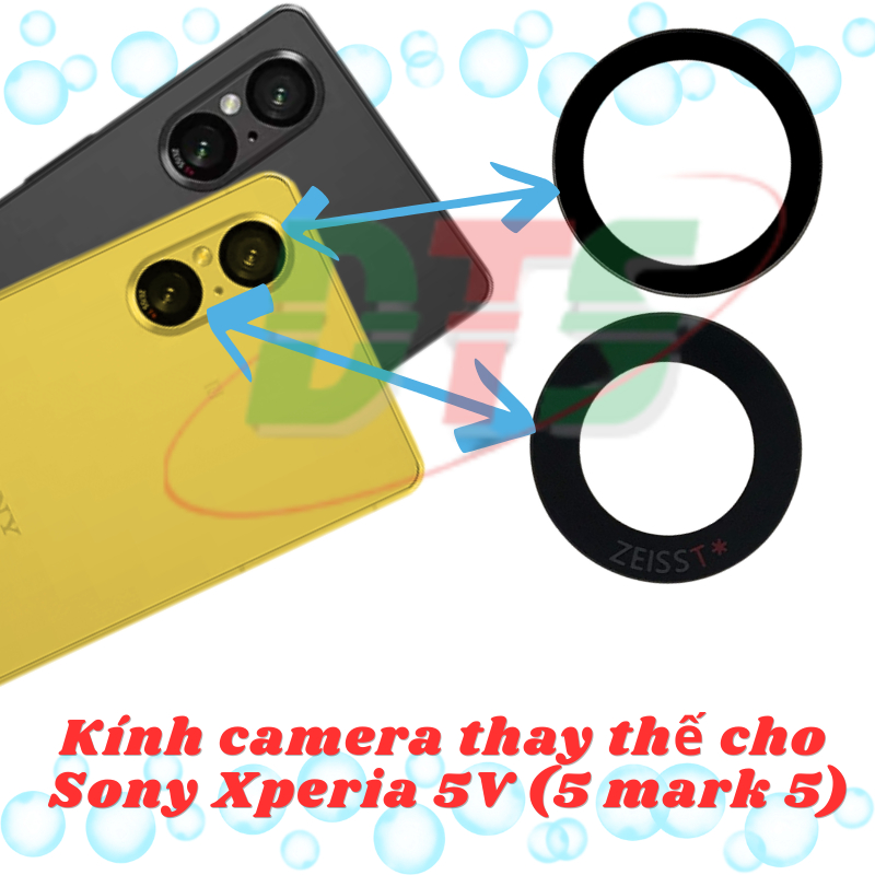 Kính camera thay thế cho Sony Xperia 5 V (5 Mark 5) có sẵn keo