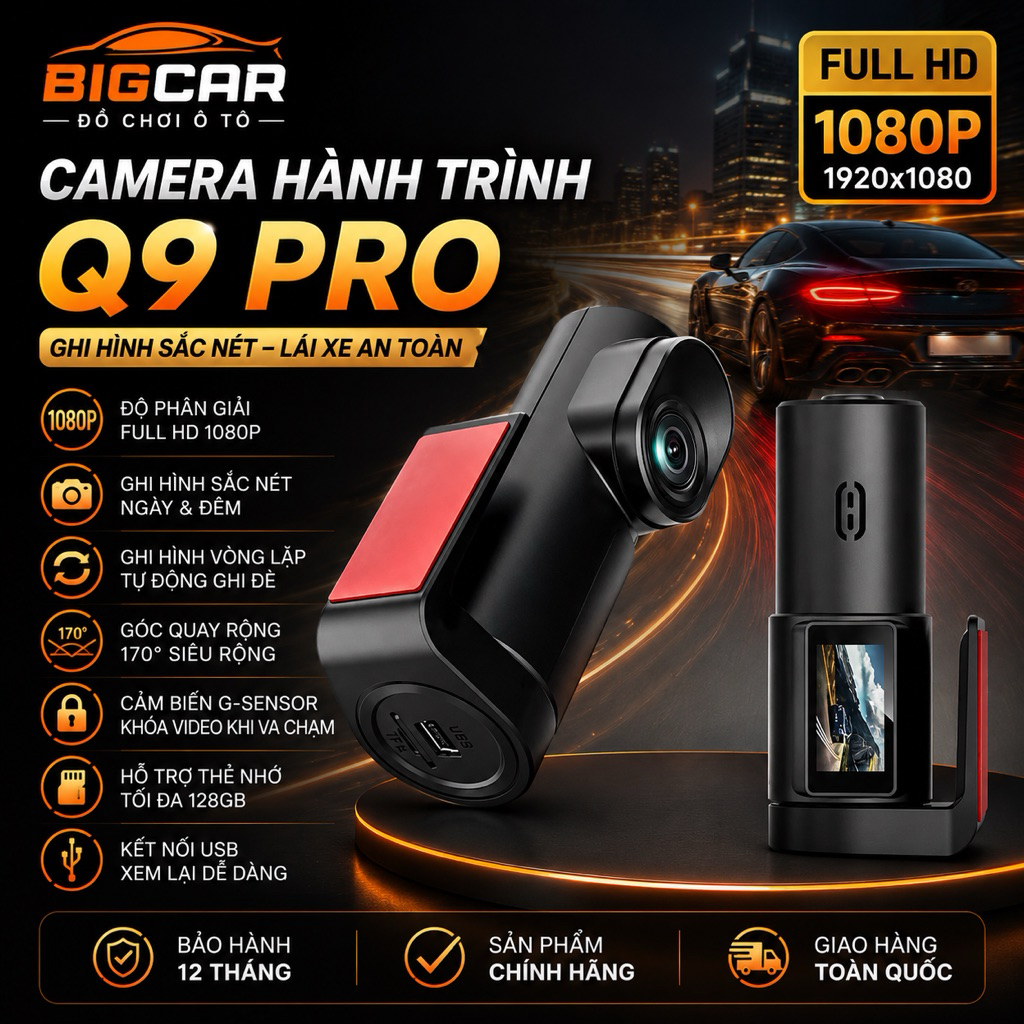 Camera hành trình Q9 pro wifi1080P Full HD DVR Xe Ô Tô bán sỉ