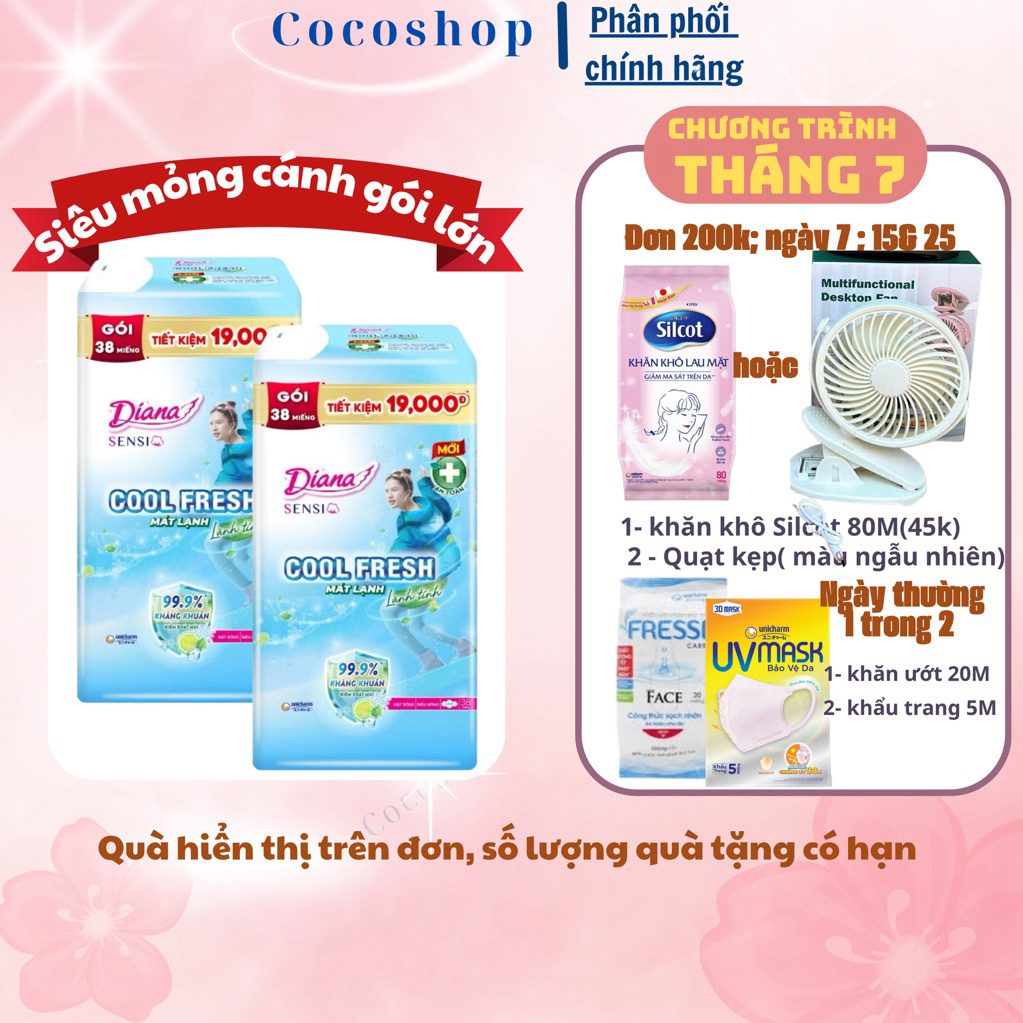 Băng vệ sinh Diana Sensi Coolfresh 23cm 38 miếng