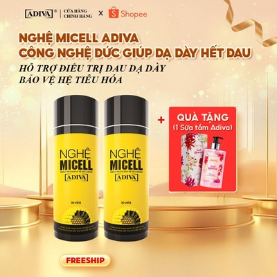 Combo 2 Hộp Nghệ Micell Adiva 30 Viên- Hỗ Trợ Các Vấn Đề Về Đau Bao Tử, Dạ Dày