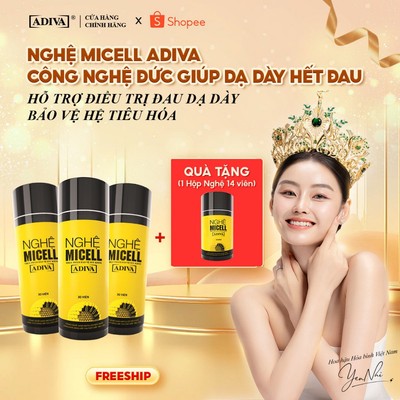 Combo 3 Hộp Nghệ Micell ADIVA 30 Viên- Hỗ Trợ Các Vấn Đề Về Đau Bao Tử, Dạ Dày