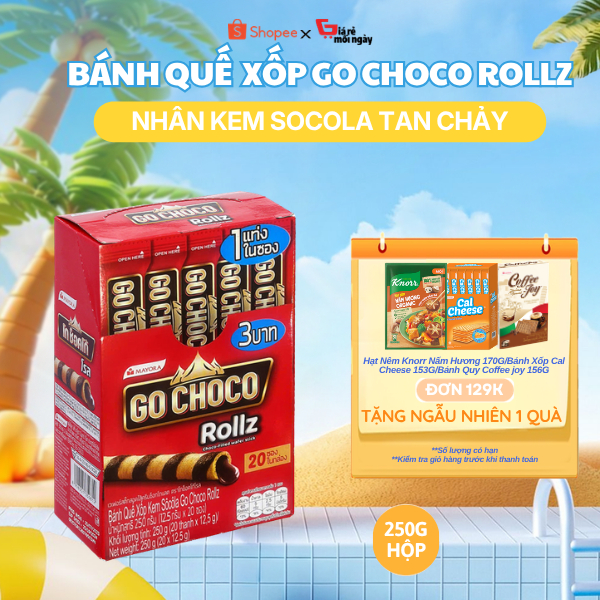 Bánh Ốc Quế Go Choco Rollz 250G