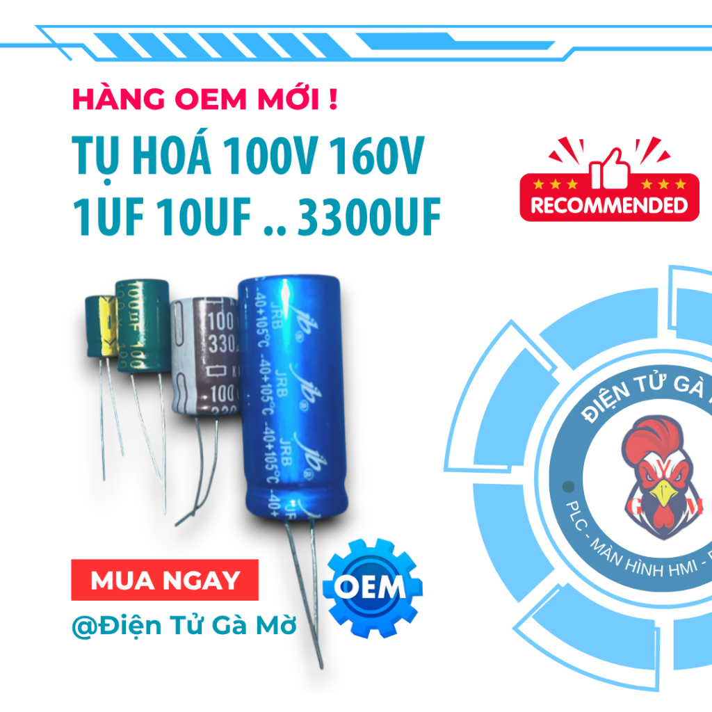 Tụ Hóa Lọc Nguồn, 1uF 2.2 3.3 4.7 10uF 22 33 47 68 100uF 220 330 470 680uF 1000uF 2200uF 3300uF 100V