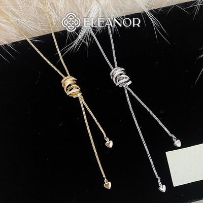 Dây chuyền nữ titan Eleanor Accessories mặt dây rút vòng cổ dáng dài độc lạ phụ kiện trang sức 12070
