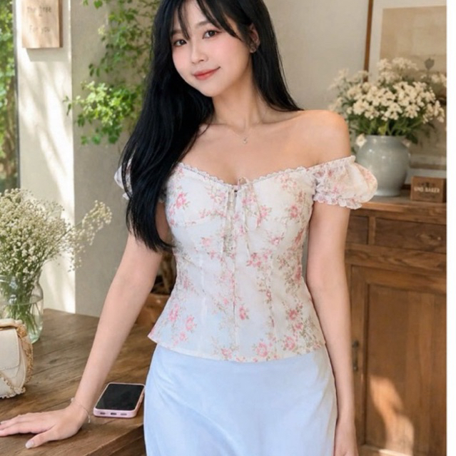 Áo Babydoll Nữ Vải Thô Linen Kiểu Tay Phồng Phối Nơ Ngực Tiểu Thư KENCO Thời Trang Nữ M678