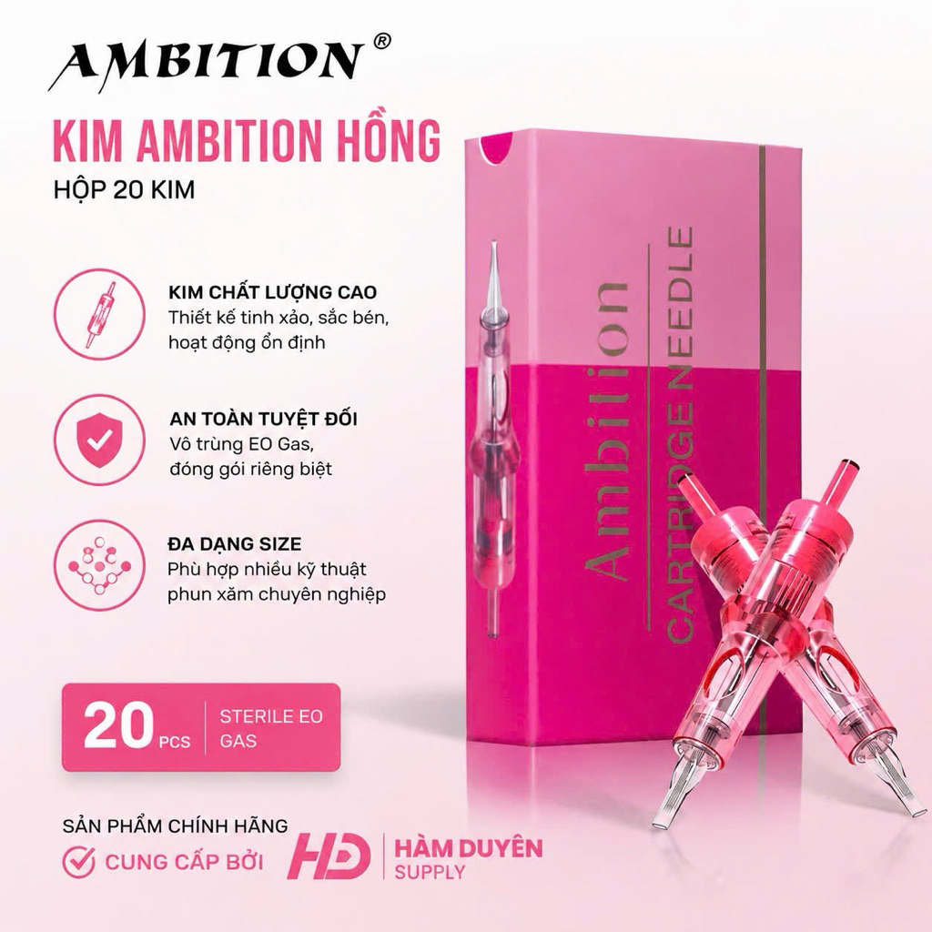 Kim ambition hồng hộp 20 cây, kim pen ambition - DCPX HÀM DUYÊN