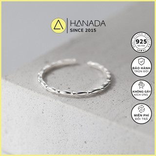 [BẠC 925-BH TRỌN ĐỜI]Nhẫn Bạc 925 Hanada Hình Thoi Mảnh Xen Kẻ FREESIZE  Mang hằng ngày  2711 M6