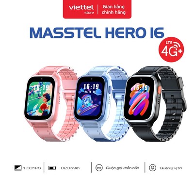 Đồng Hồ Định Vị Masstel Hero 16 | Màn Hình 1.83" IPS | Pin 820 mAh | Chế Độ Lớp Học | Quản Lý Vị Trí