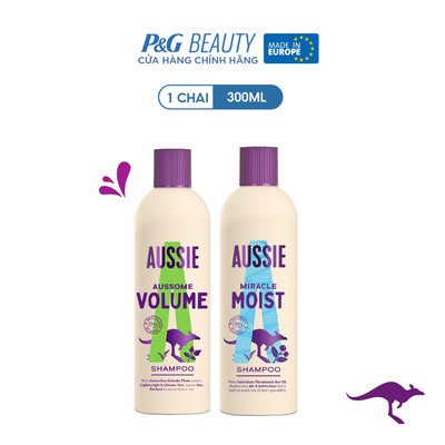 [VHLxP&G Import] Dầu gội thuần chay Aussie, dưỡng tóc ẩm mượt và bồng bềnh 300ml - Châu Âu