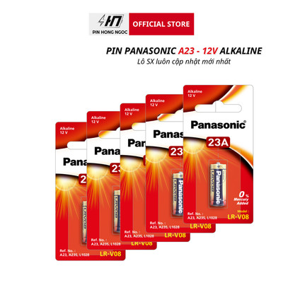 Hộp 5 Viên Pin A23 , A27 Panasonic 12V dùng cho remote cửa cuốn , chuông cửa - hàng chính hãng