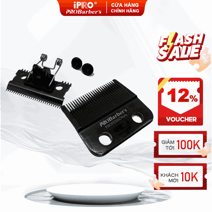 [iPRO Official] Lưỡi Kép Tông Đơ S1095 Thép 5CR13 Cao Cấp, Lưỡi Mài Chuốt Đẩy Khung Có Lò Xo