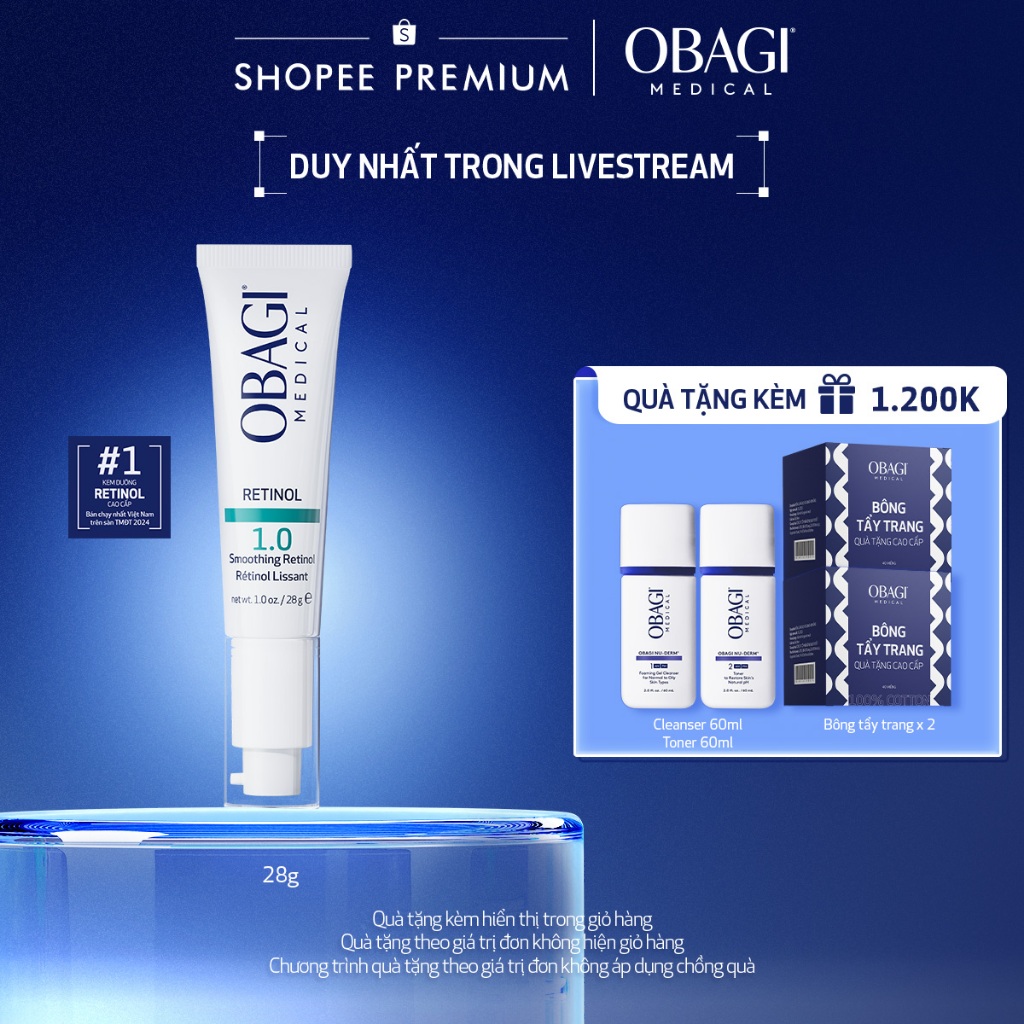[Obagi x Truc Huynh] [PHIÊN BẢN MỚI] Kem Chống Lão Hóa & Tái Tạo Da Obagi Retinol 1.0 28g