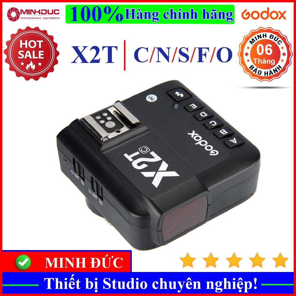 Trigger Godox X2T dùng cho máy ảnh Canon, Sony, Nikon, Fujfilm, Olympus ( MINH ĐỨC )