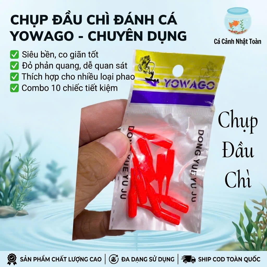 Chụp Đầu Chì Đỏ Câu Cá Yowaga (Bịch 10 Cái)