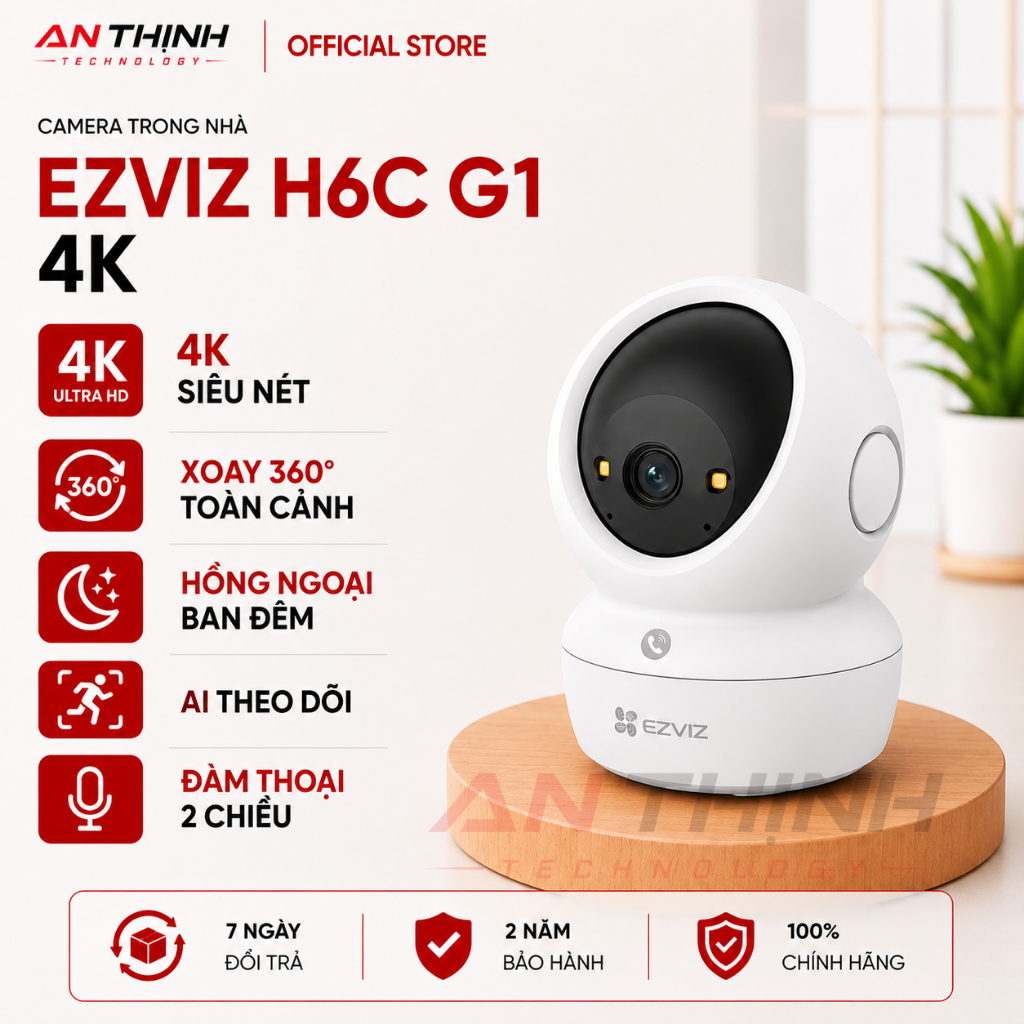 Camera trong nhà EZVIZ H6C G1 4K / 3K 5MP