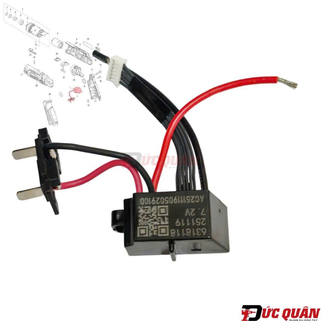 Bo Mạch Máy Vặn Vít Makita DF012D / DF010D Chính Hãng 631811-8 | Board Điều Khiển 7.2V