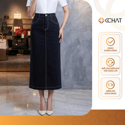 Chân Váy 𝐂𝐂𝐇𝐀𝐓 Dáng Suông Velia Cạp Rời Diễu Chỉ Chất Liệu Tuytsi Cao Cấp 16CDS2035ST