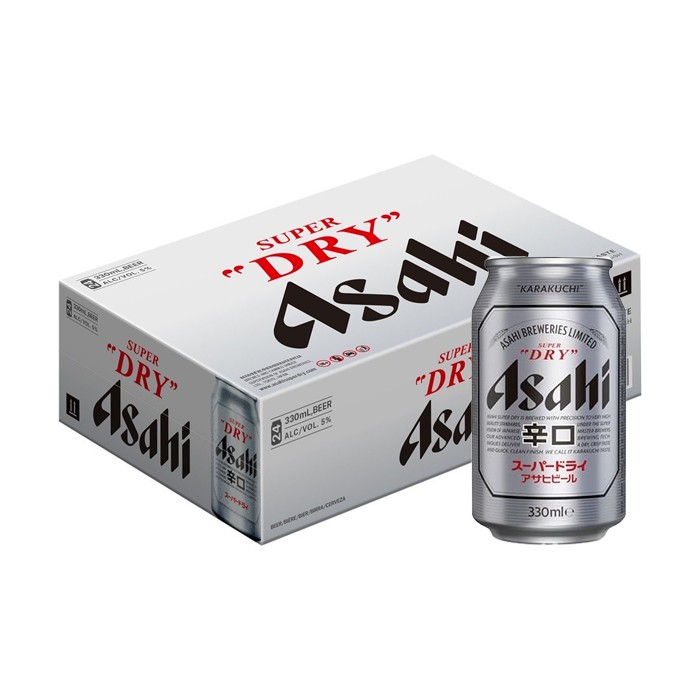 Thùng 24 Lon Bia Asahi Super Dry - (330ml / Lon) - Nhập Khẩu Chính Hãng
