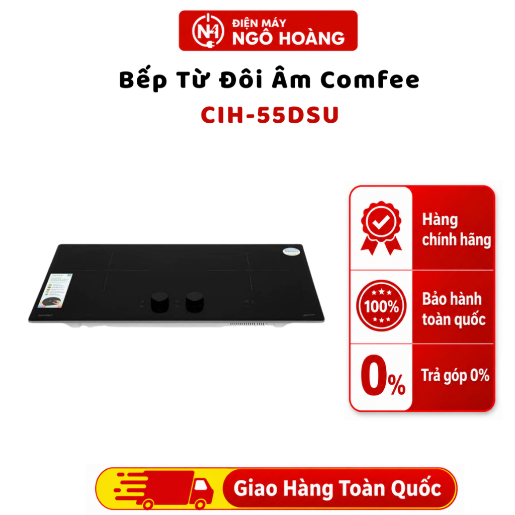 CIH-55DSU - Bếp Từ Đôi Âm Comfee CIH-55DSU 5500W, bếp điện từ, bếp âm - Chính Hãng Điện Máy Ngô Hoàn