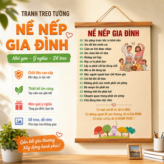 Tranh Nề nếp gia đình treo tường kích thước 30x40cm - Decor phòng khách hiện đại, trang trí nội thất, quà tặng MONO